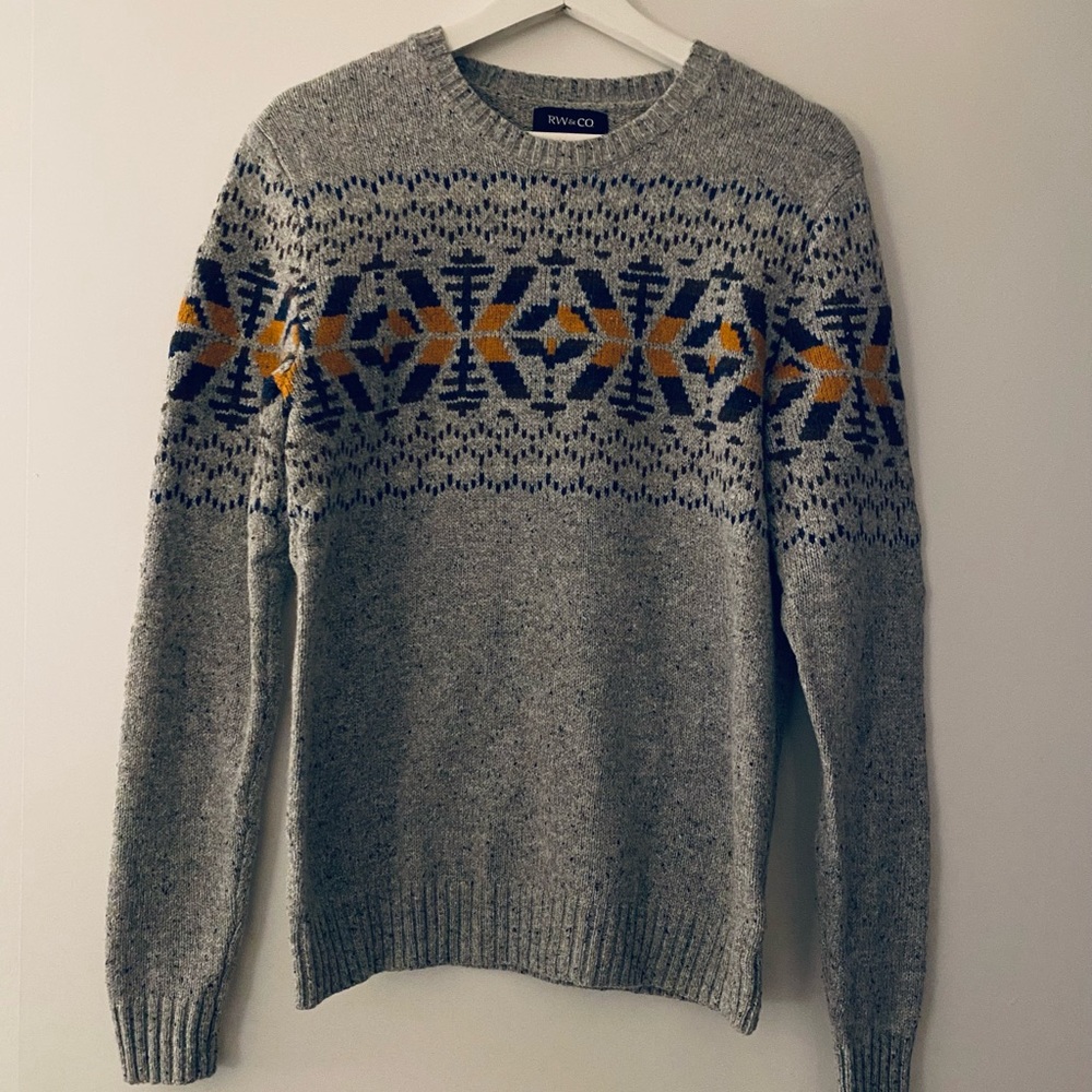 RW & Co. Crewneck Sweater (grey-multicolor, XS)